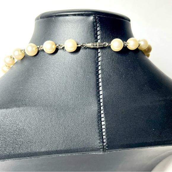 VTG 60's Aurora Borealis Pearl Tassel Matinee Necklace & Earrings Set - Picture 5 of 10